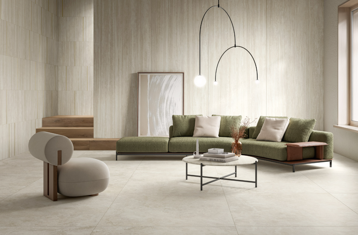 Gresie rectificata tip travertin, Iconica Verso Navona Straight 60X120cm, gri-bej, finisaj mat [5]