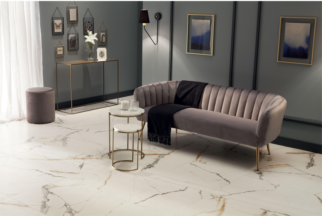 Gresie tip marmura Lilo Bianco 59.8x59.8, bej, finisaj mat [4]