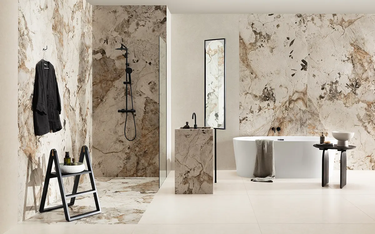 Gresie tip ciment River Cliff Light Grey 119.8x119.8, alb, finisaj mat [3]