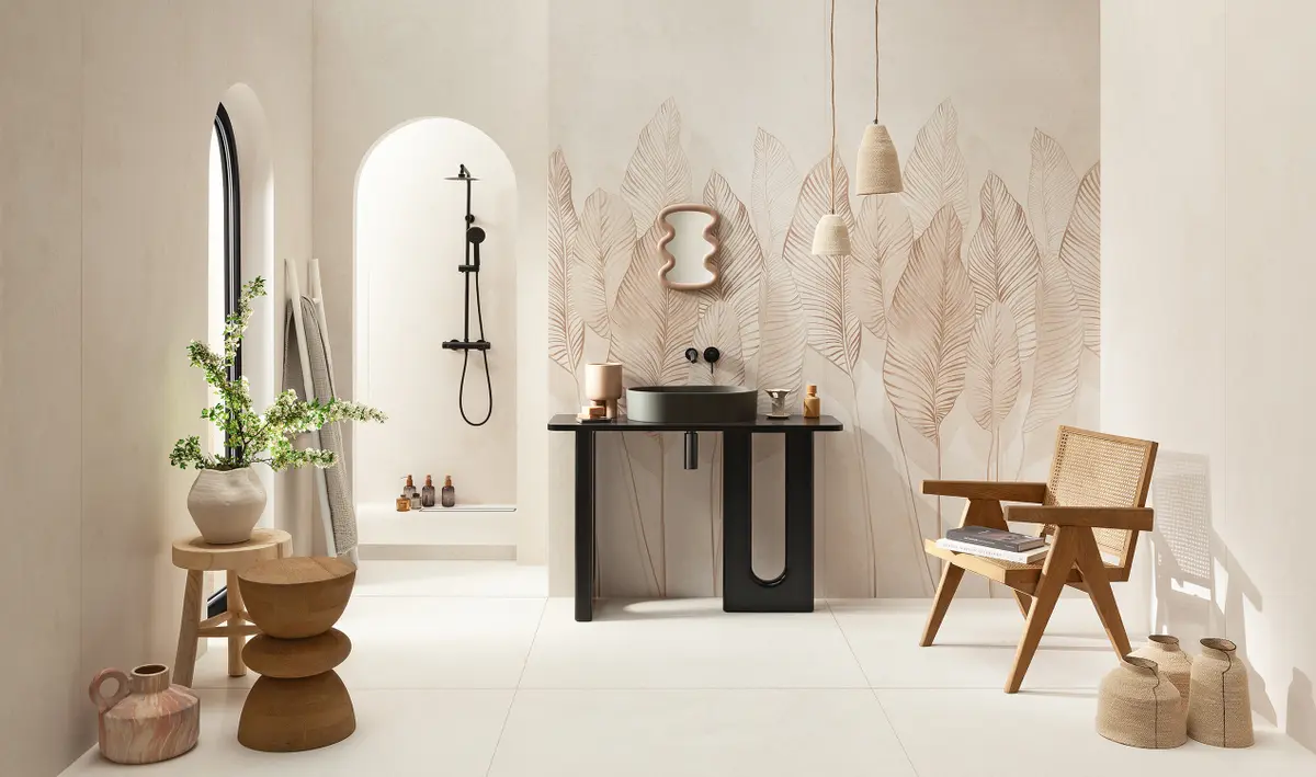 Gresie tip ciment Mild Clay Ivory 119.8x119.8, bej, finisaj mat [3]