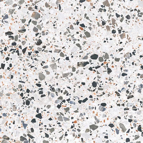 Gresie tip ciment, Terrazzo Veneto White 6539, 60x60 cm, rectificata, alb, mix, finisaj mat [4]