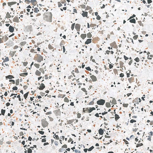 Gresie tip ciment, Terrazzo Veneto White 6539, 60x60 cm, rectificata, alb, mix, finisaj mat [3]