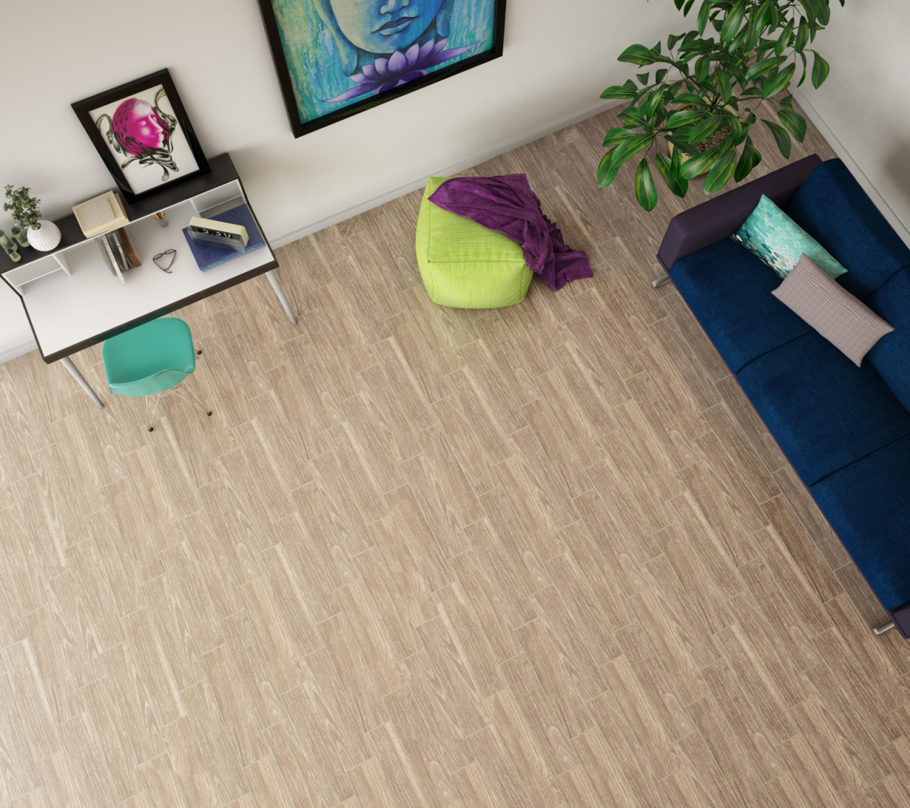 Gresie tip lemn, Jatoba Beige 8986, 15.5x60.5 cm, portelanata, bej, 1.04mp/cut [6]