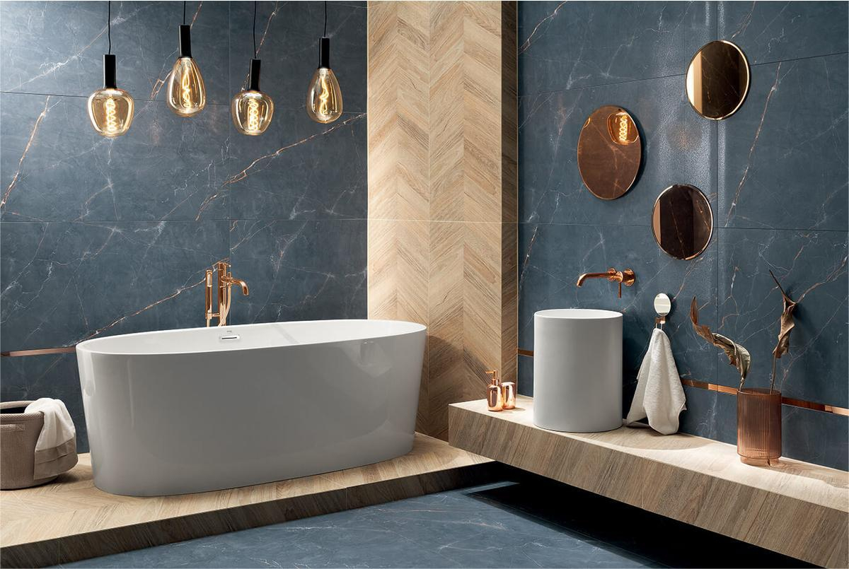 Gresie tip marmura Chic Stone Blue 59.8x59.8, albastru, finisaj semilucios [2]