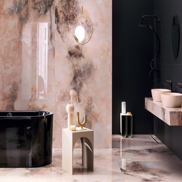 Gresie tip marmura Onice Rosa 59.8x119.8, roz, finisaj lucios [3]