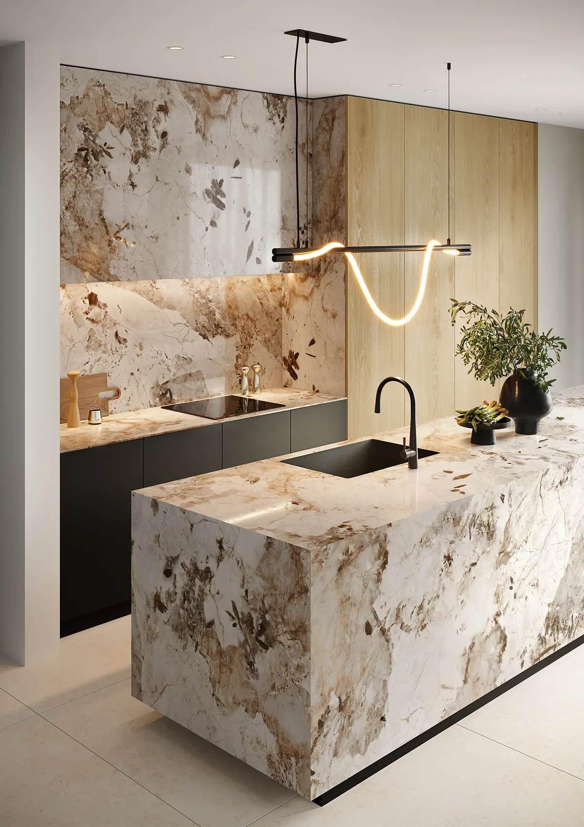 Gresie tip marmura Patagonia Naturale 59.8x119.8, bej, finisaj lucios [3]