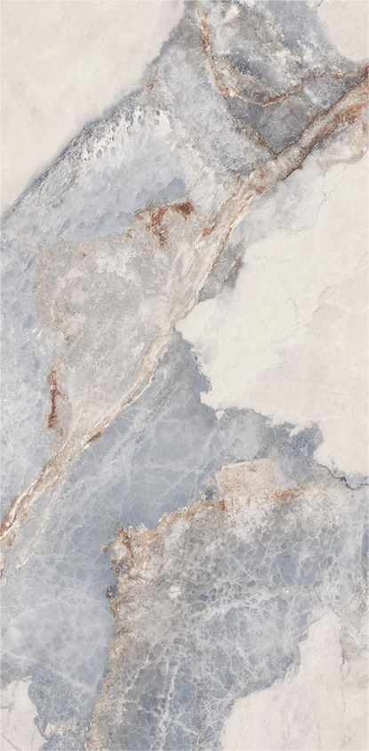 Gresie tip marmura River Crown 59.8x119.8, alb/albastru, finisaj mat [2]