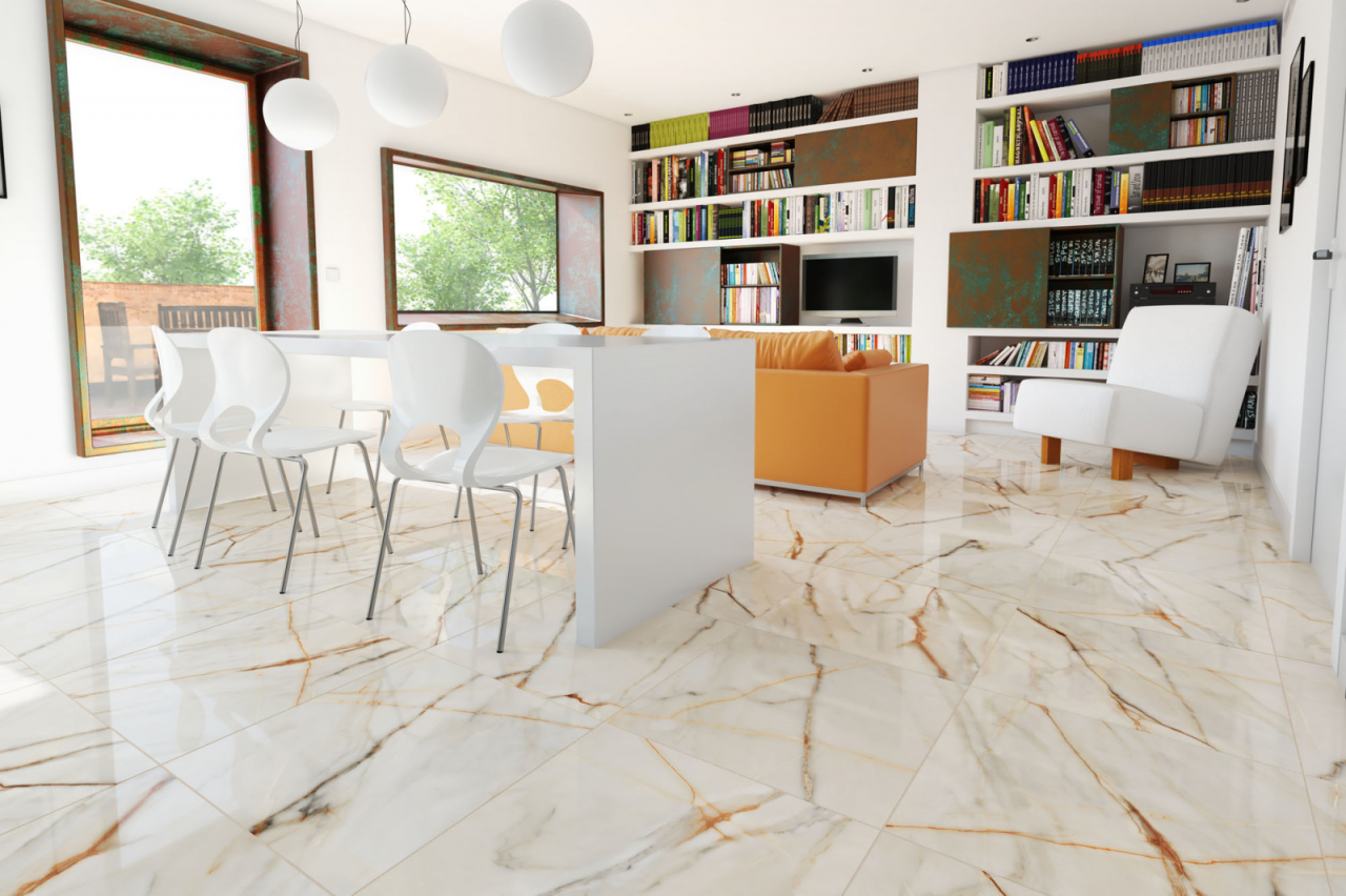 Gresie tip marmura, Rosetta Beige 6467, 60x60 cm, portelanata, bej, finisaj lucios [9]