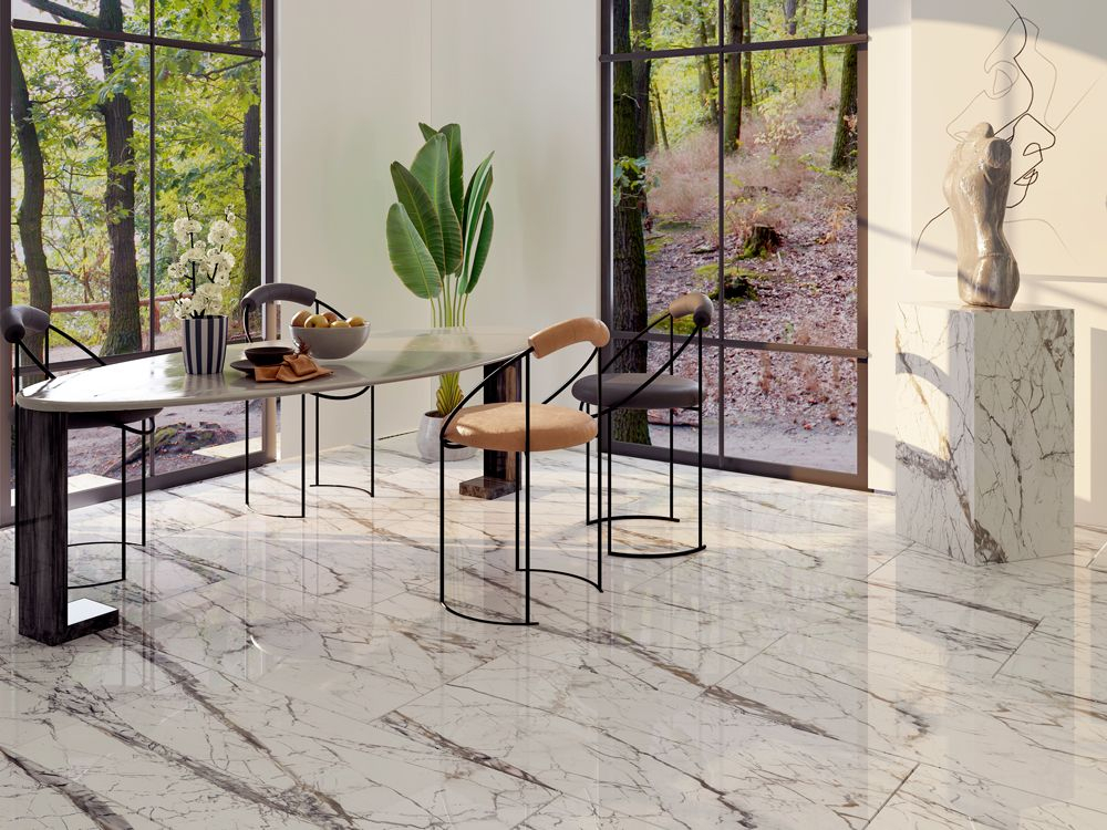 Gresie tip marmura, SG Pole Full Lap 1. 60X120, rectificata, portelanata, alb, finisaj lucios, 2.17mp/cut [5]