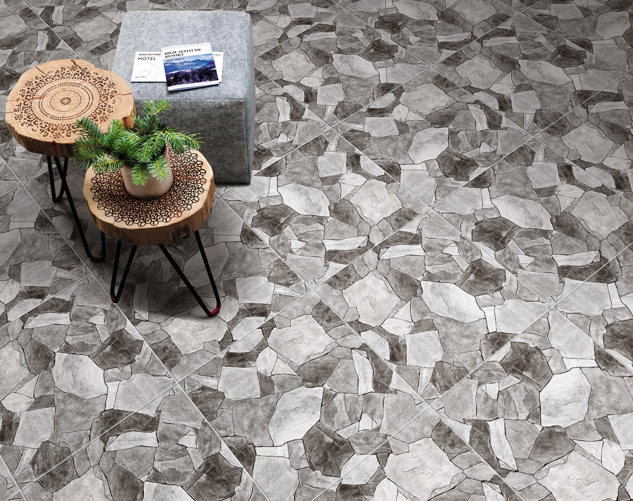 Gresie tip piatra Kilyos Anthracite KIL2 45x45 cm, finisaj mat, gri [2]