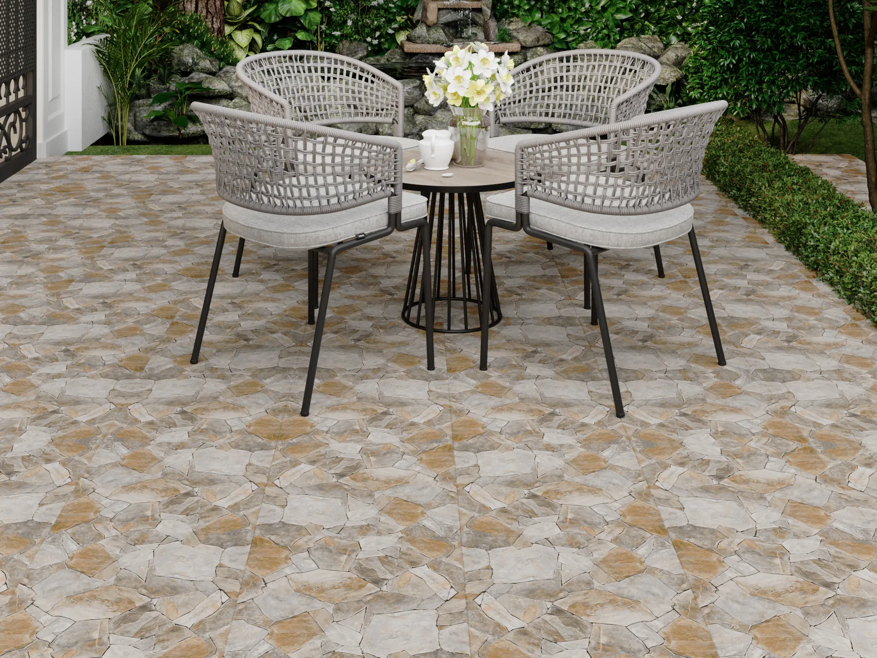 Gresie tip piatra Kilyos Brown 45x45 cm, finisaj mat, maro [3]