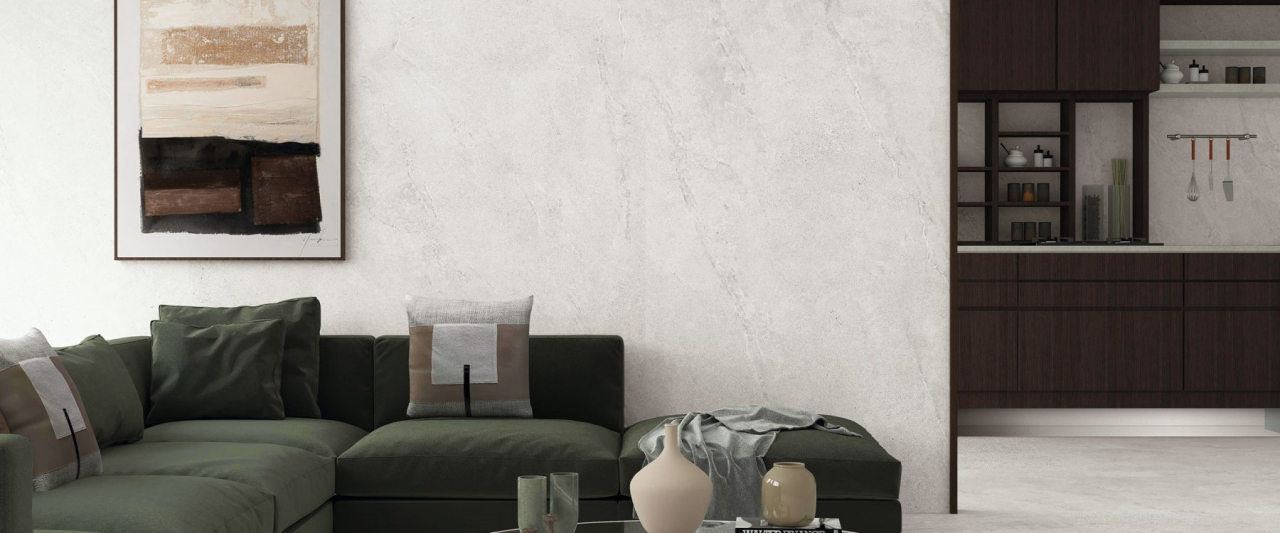 Lastra - Gresie portelanata tip ciment XXL, Stellar White 120x280 cm, gri, finisaj mat [2]