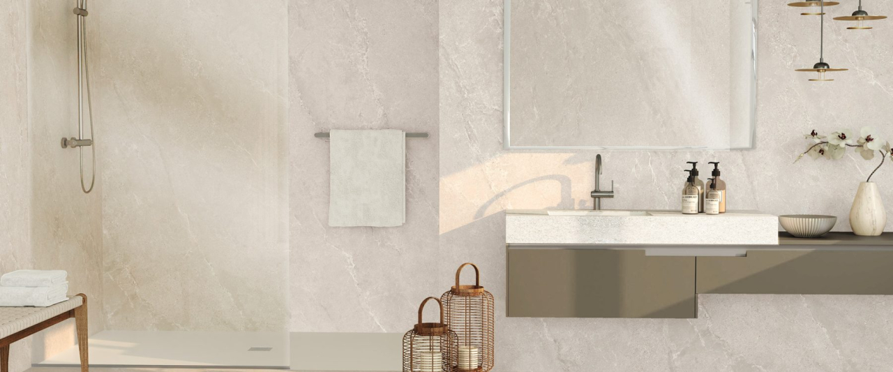 Lastra - Gresie portelanata tip ciment XXL, Stellar Bone 120x280 cm, crem, finisaj mat [2]