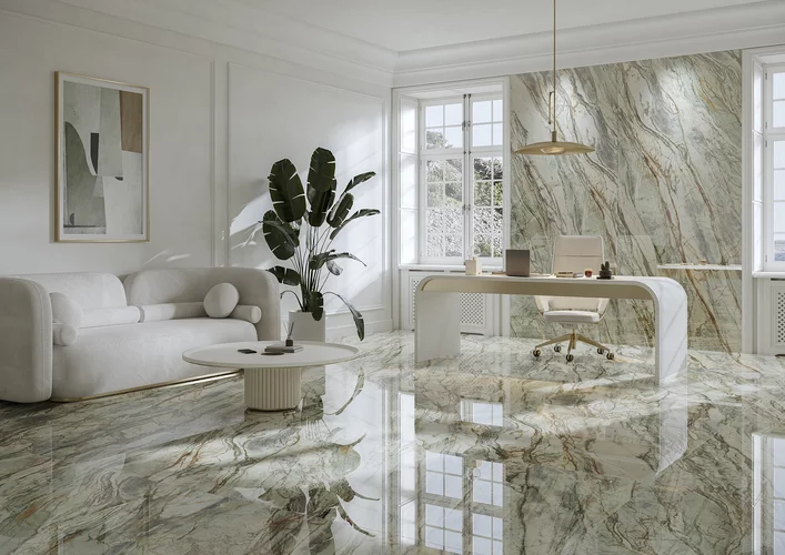 Gresie rectificata tip marmura Abstract Green 59.8x119.8, verde, finisaj mat [5]