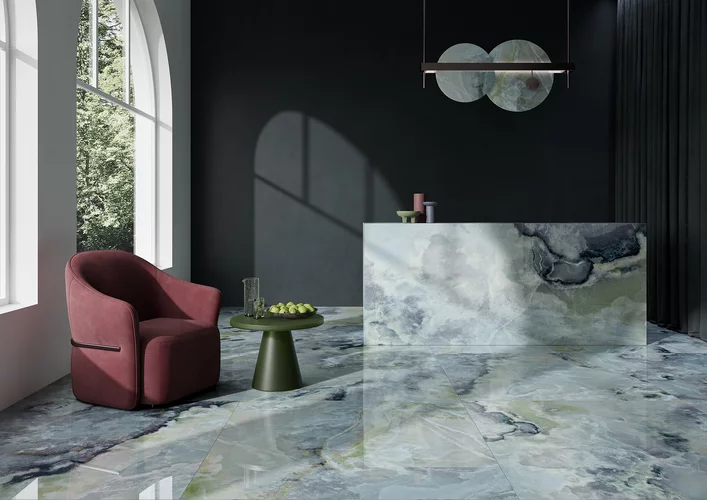 Lastra - Gresie portelanata XXL, Invisible Green 119.8 x 279.8, turcoaz, finisaj lucios [5]