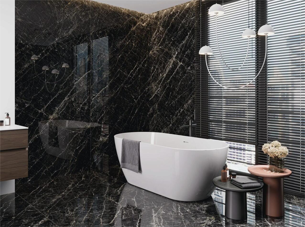 Lastra - Gresie portelanata XXL, Absolute Black 120x280 cm, negru, finisaj lucios [2]