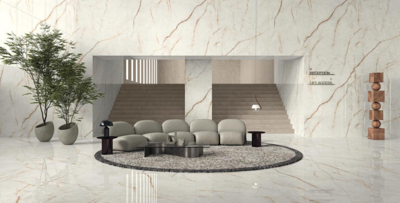 Lastra - Gresie portelanata XXL tip marmura Marvel Meraviglia Calacatta Meraviglia AK1J, 120x278 cm, alb, finisaj lucios [4]