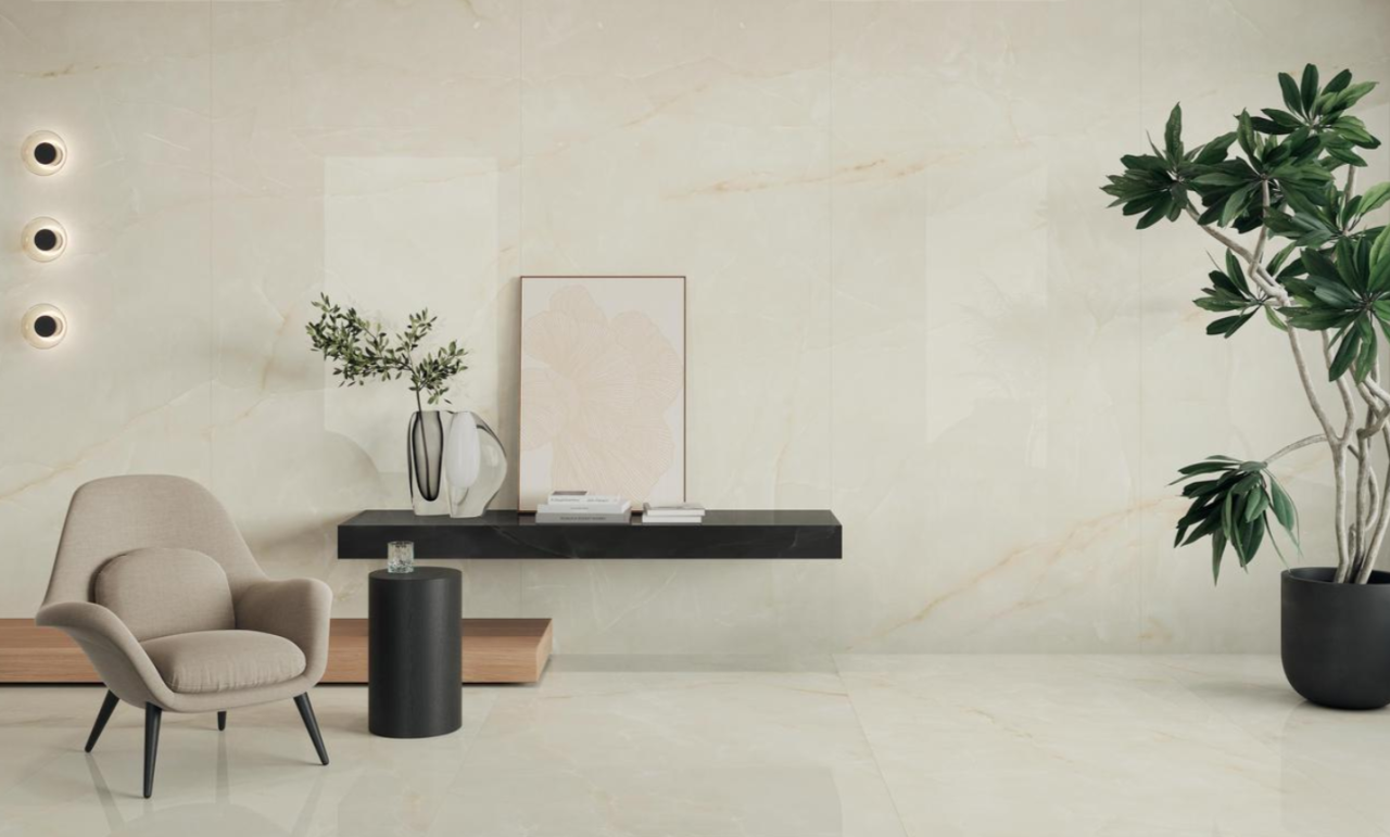 Lastra - Gresie portelanata XXL tip marmura Marvel Onyx White AK0W, 120x278 cm, alb, finisaj lucios [5]