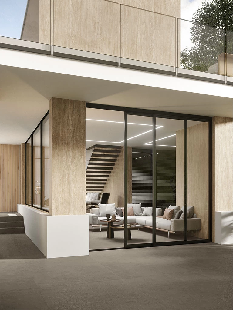 Lastra - Gresie portelanata XXL tip travertin Marvel Travertine Sand Vein AJK4, 120x278 cm, crem, mat [4]