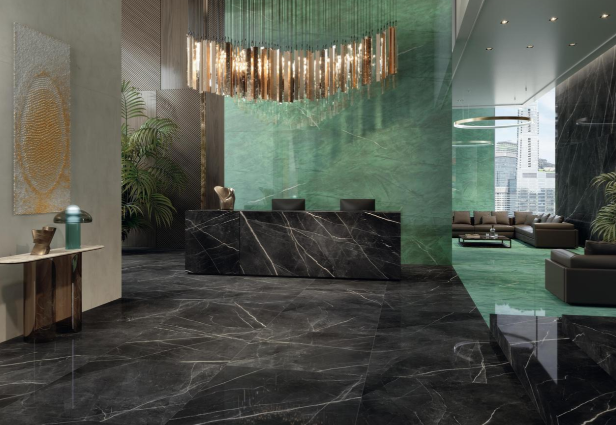 Lastra - Gresie portelanata XXL tip marmura Marvel Gala Exotic Green AGX4, 120x278 cm, verde, finisaj lucios [5]