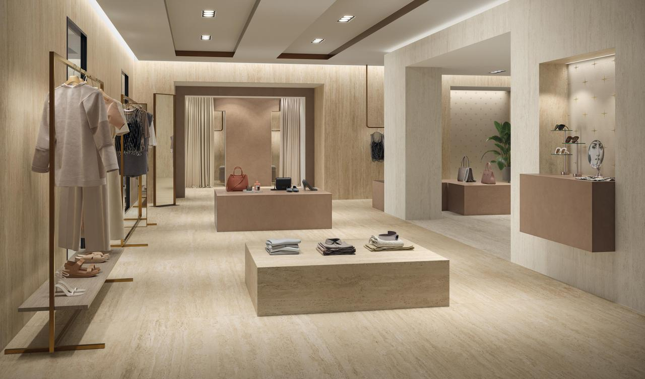 Lastra - Gresie portelanata XXL tip travertin Marvel Travertine White Vein AJK5, 120x278 cm, alb, mat [3]