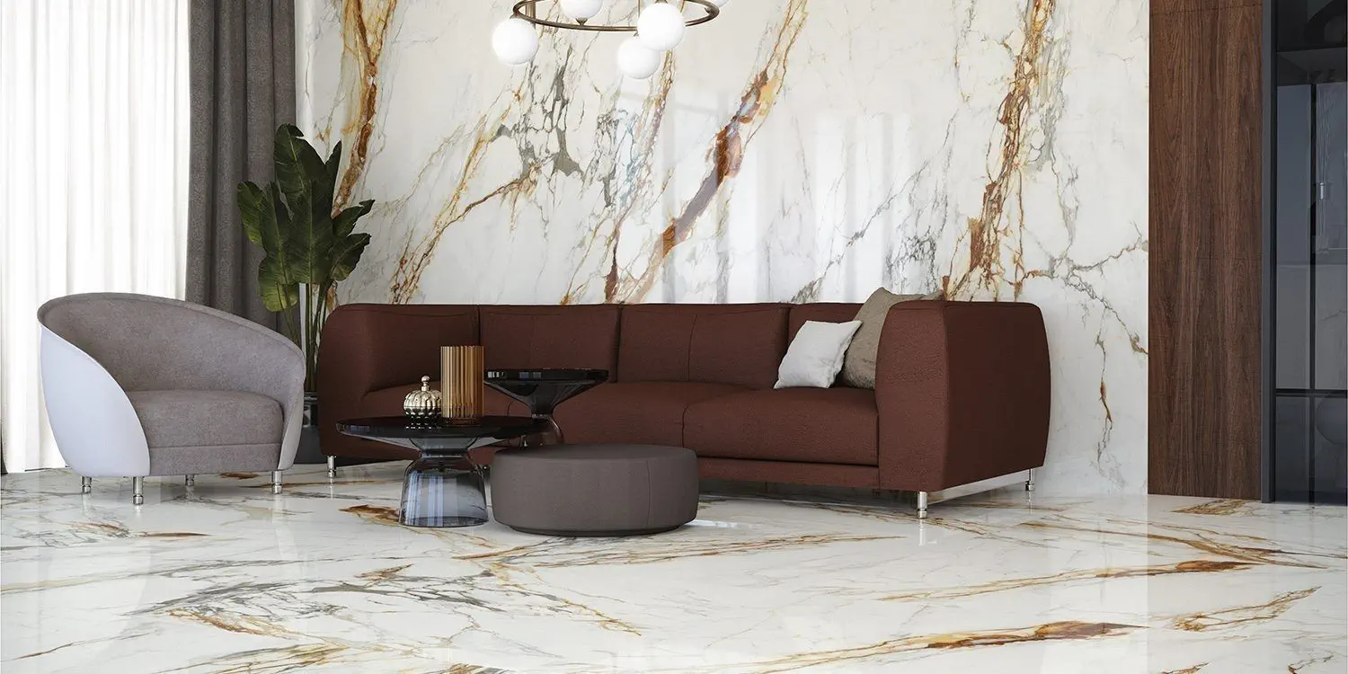 Lastra - Gresie portelanata tip marmura XXL, Uluru Polished 120x260 cm, alb, finisaj lucios [2]