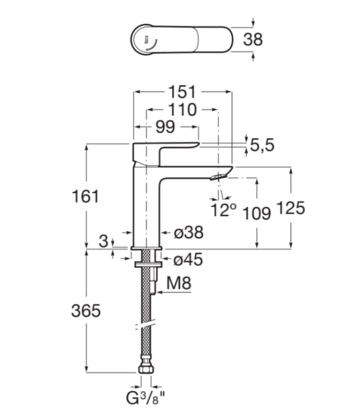 Baterie lavoar Cala Smooth Body Cold Start, A5A326EC00, crom [5]