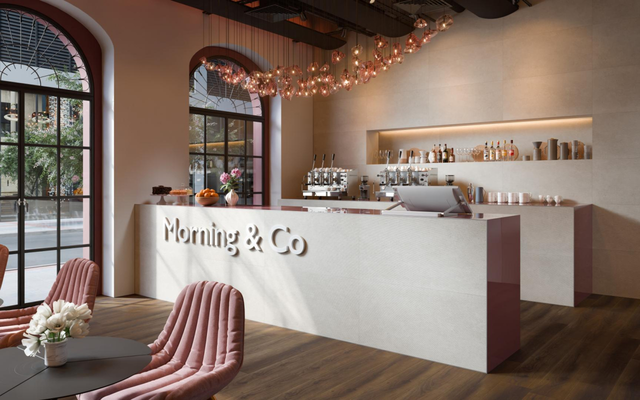 Panou de perete SPC Massi Raw Concrete White Structurat WMS 503S, 117.5x280 cm, gri-bej [5]