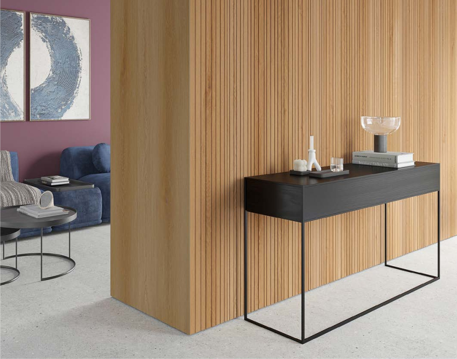 Panou de perete tip riflaj, SPC Fluted Oak Beatrice WMSLS 205, 117.5x280 cm, bej [4]