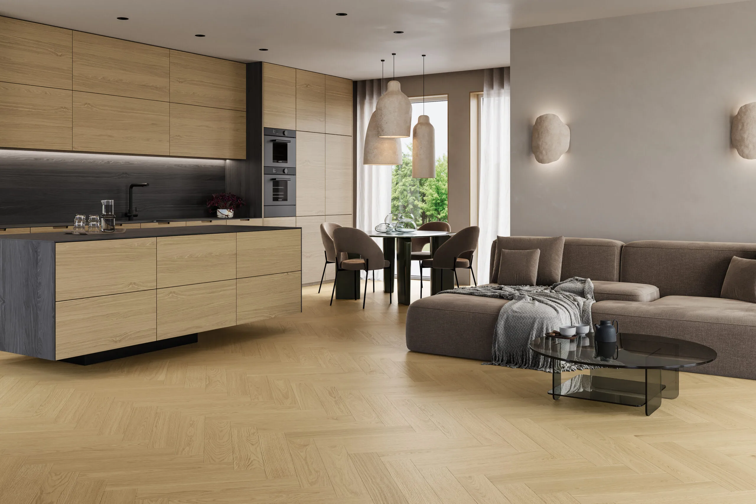 PARCHET SPC STANDARD STEJAR CREAM OAK HERRINGBONE 5+1MM [3]