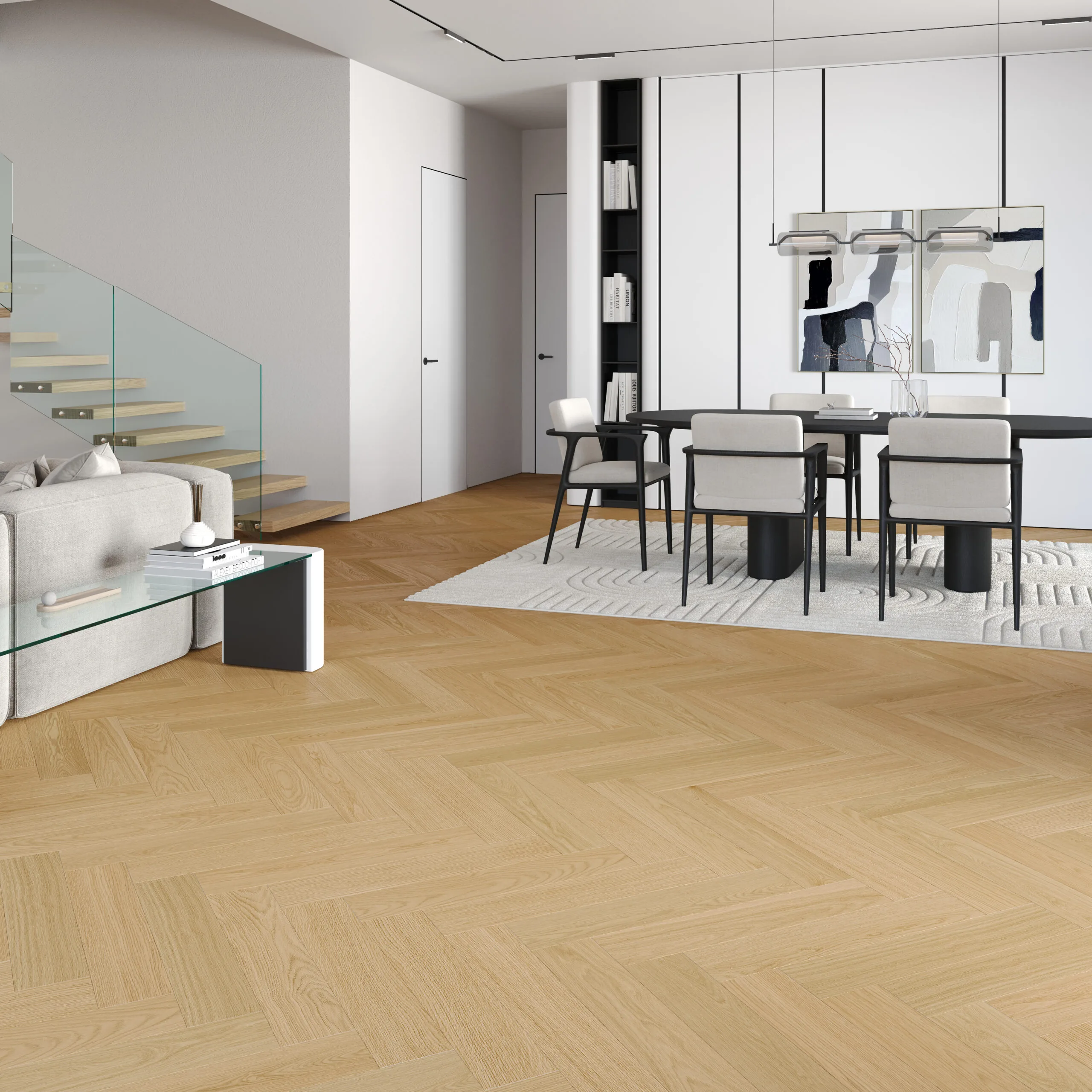 PARCHET SPC STANDARD STEJAR CREAM OAK HERRINGBONE 5+1MM [4]