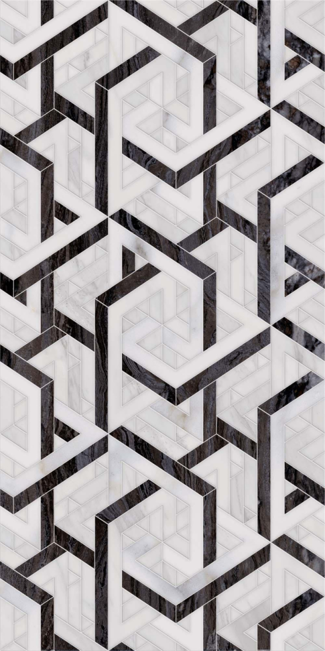Piesa decorativa rectificata, Altissimo Geometric White 4946, 30X60cm, alb, mix, finisaj lucios [2]