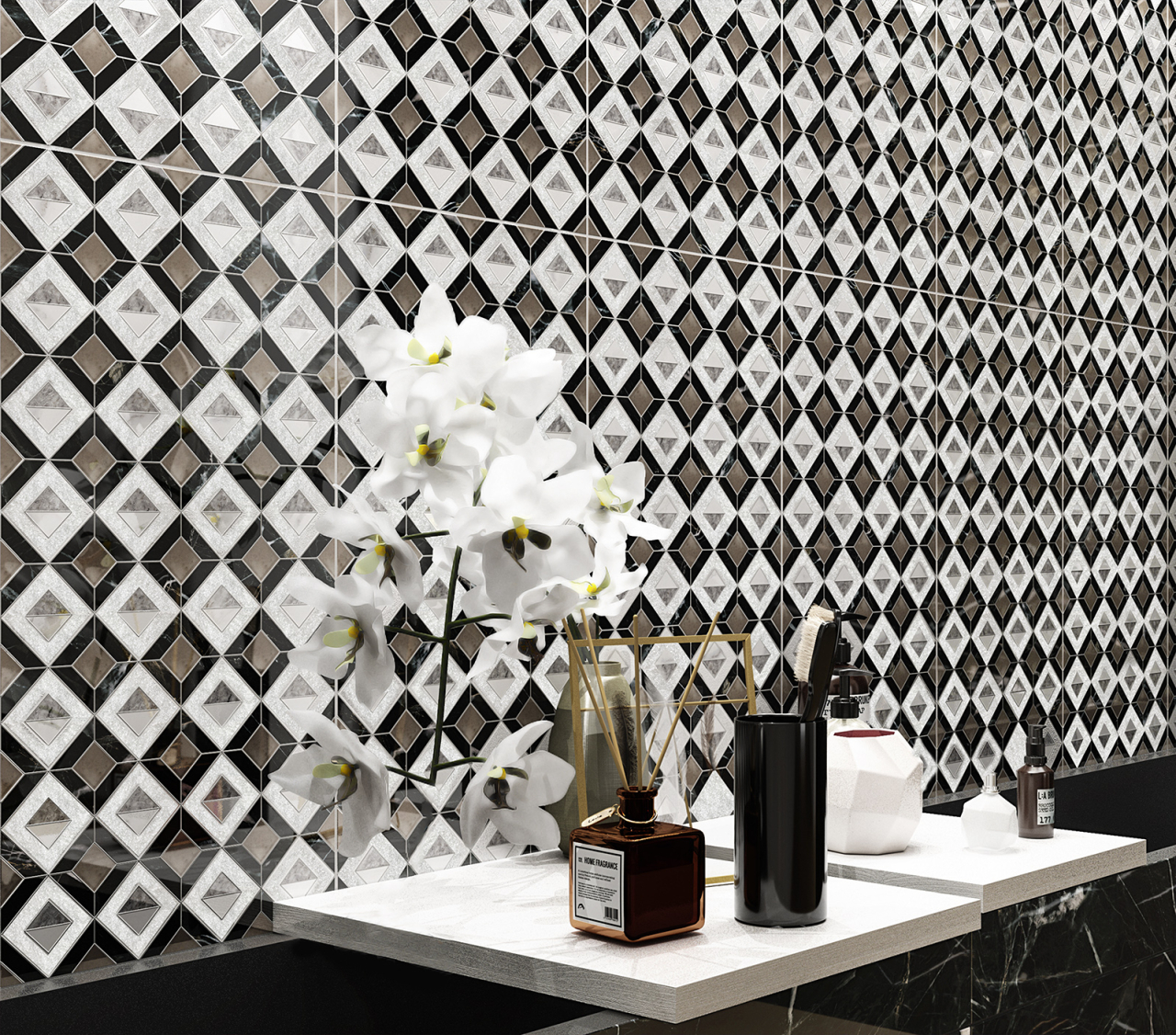 Piesa decorativa rectificata, STR GW 3275, 30X60cm, alb, mix [2]