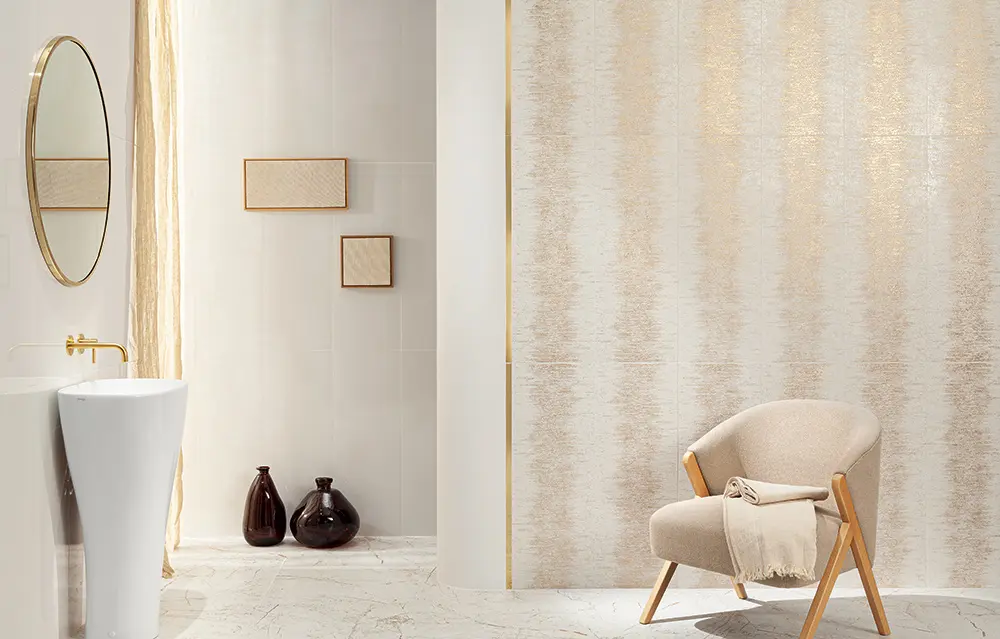 Piesa decorativa texturata Stardust White, 89.8x32.8, alb, finisaj lucios [3]