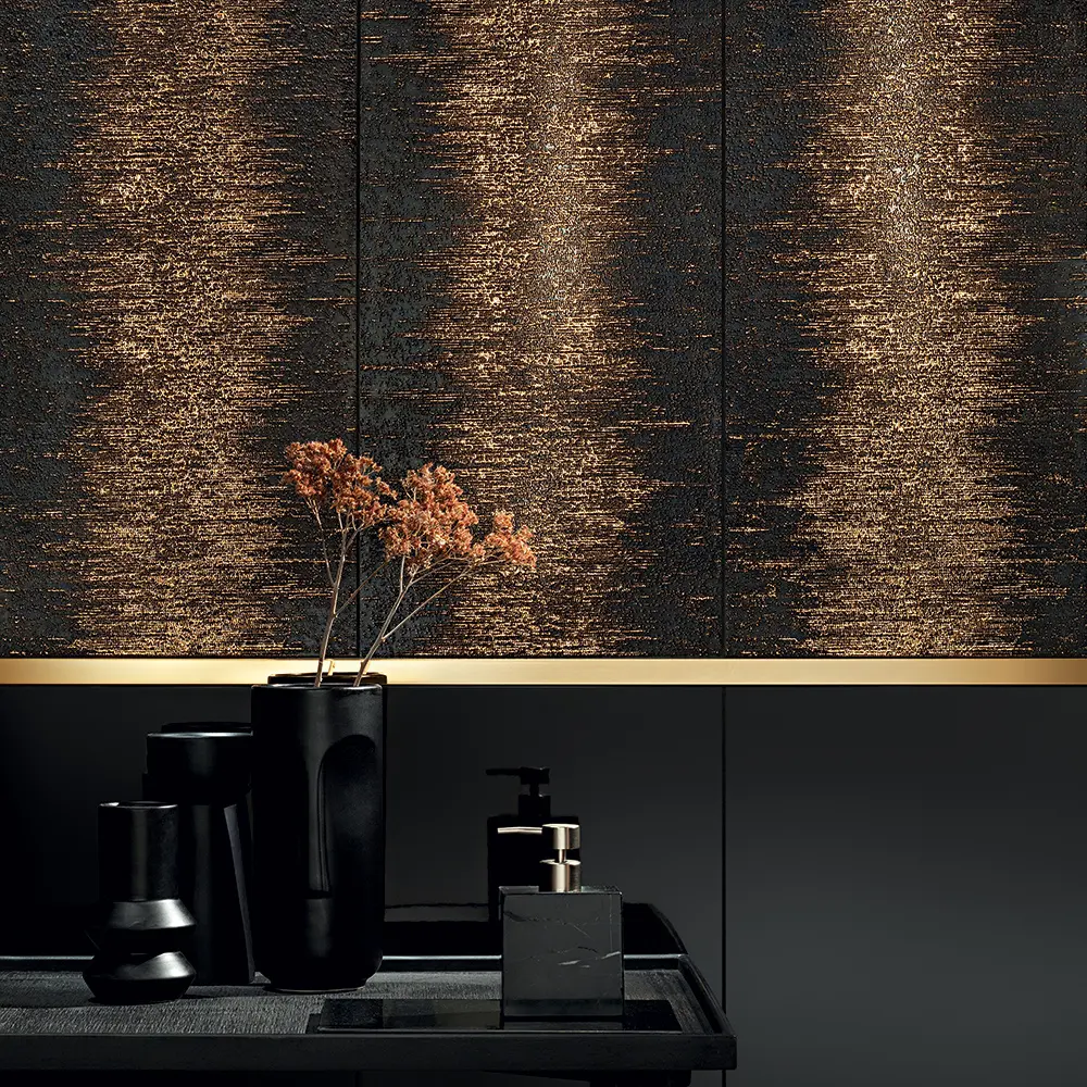 Piesa decorativa texturata Stardust Black, 89.8x32.8, negru, finisaj lucios [2]