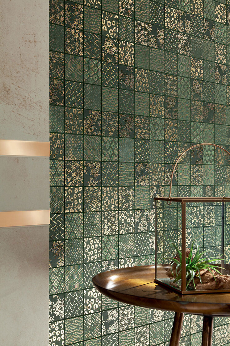 Mozaic Vinaros Green 29.8x29.8, verde/auriu, finisaj mat [2]