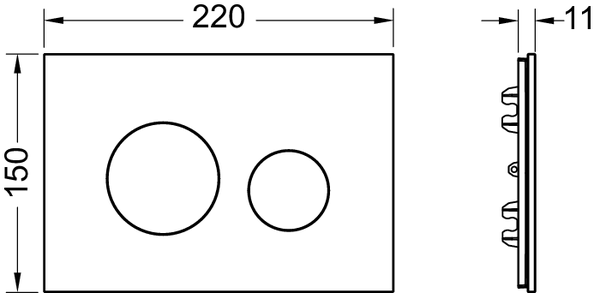 Placă interschimbabilă din sticlă, cu 2 trepte de acționare,9240674, negru [2]