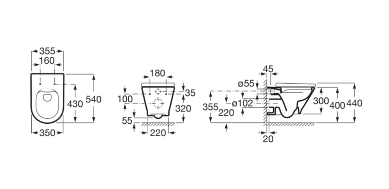Vas WC suspendat Gap Round, A3460NL000, alb [5]