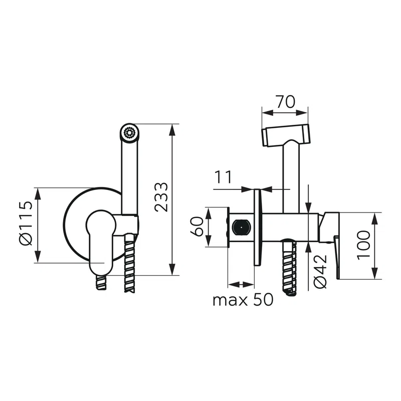 Baterie încastrată bideu, cu accesorii Nostris, crom, BNS66P [3]