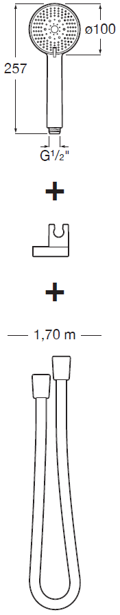 Sistem de duș cu brat reglabil si accesorii Stella 100/3, A5B8313C00, crom [2]