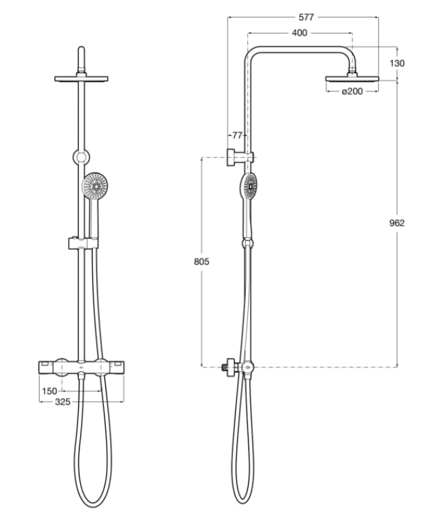 Coloana duș Victoria-T basic, A5A9F18NB0, negru, mat [2]