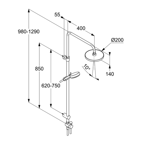 Sistem de dus dual, sDive, 6808005-00, crom [2]