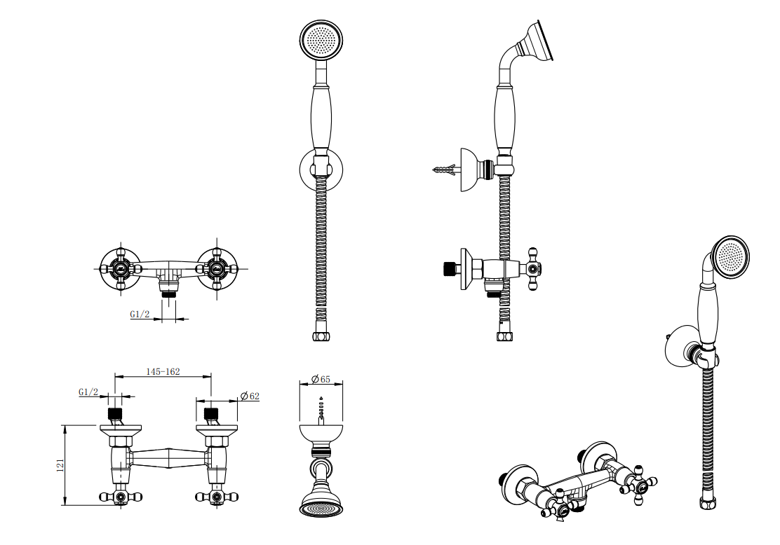 Baterie perete dus LACRIMA, FD1-LRA-77-66, auriu periat [2]