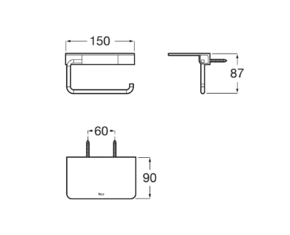 Suport hartie igienica Hotels cu polita crom, A817581C00 [5]