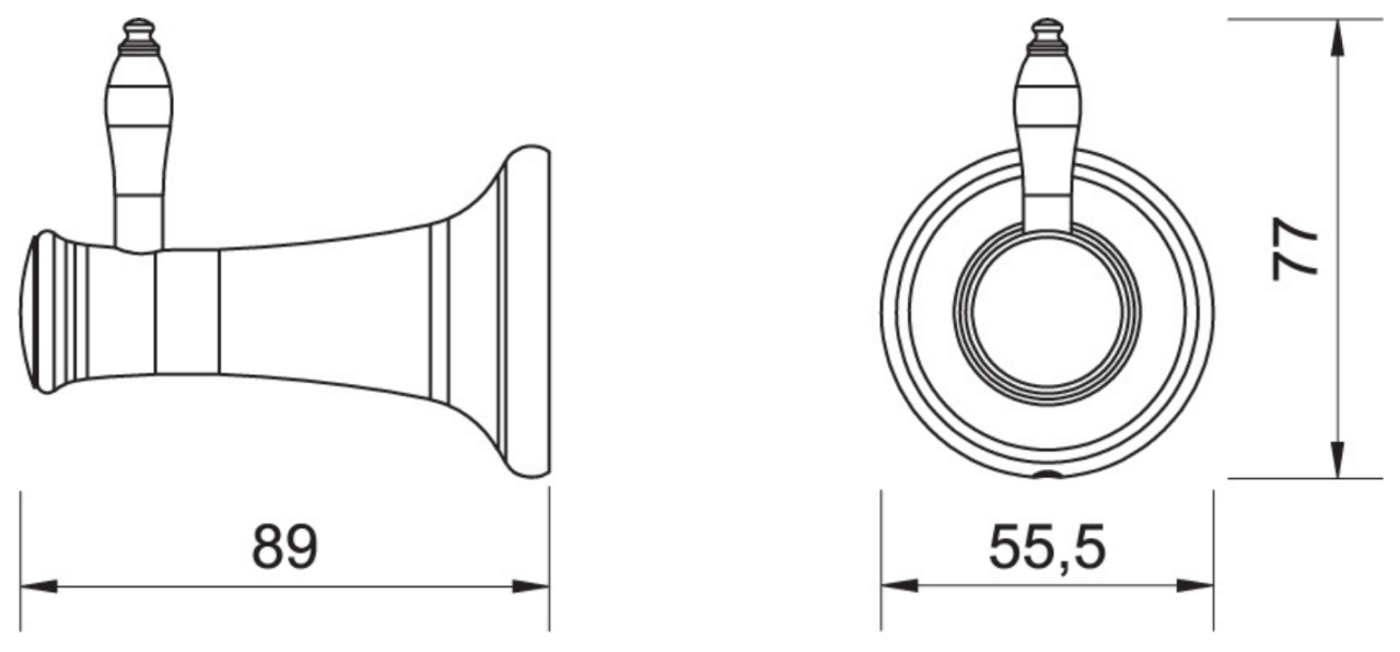Agatatoare simpla LACRIMA, FD6-LRA-07-66, auriu periat [2]
