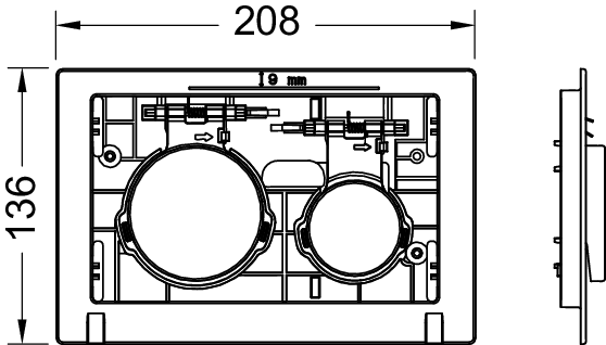 Unitate de acționare TECEloop pentru WC, 9240663, butoane alb lucios [2]