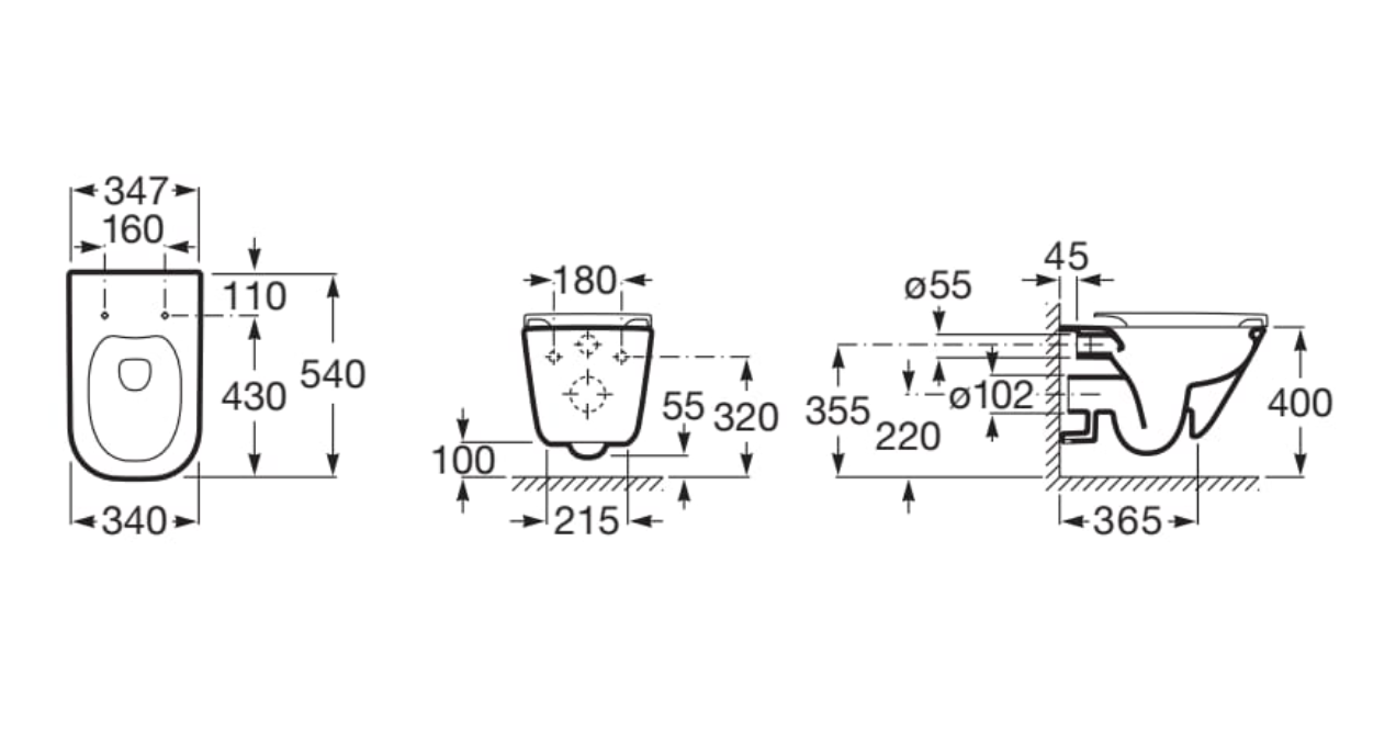 Vas WC suspendat The Gap Cleanrim A34647L000, alb [6]