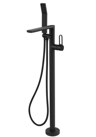 Sanitare - Baterie cada freestanding, cu accesorii, ZAFFIRO, FD1-ZFR-11F-25, aur roz-negru