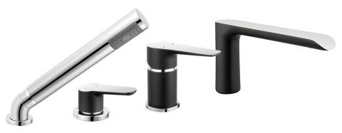 Sanitare - Baterie cu montaj pe cada Adore Black, negru/crom BDR11ABLC