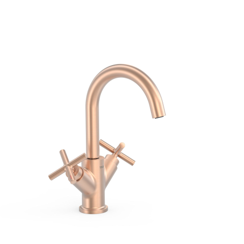 Baterii bucatarie - Baterie lavoar cu două manete MONTBLANC, 28310301OPM, roz-auriu